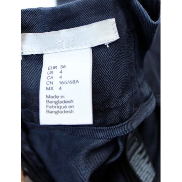 H&M A-Line Mini Skirt Pleated  4 Blue  Solid Lyocell - Picture 9 of 9